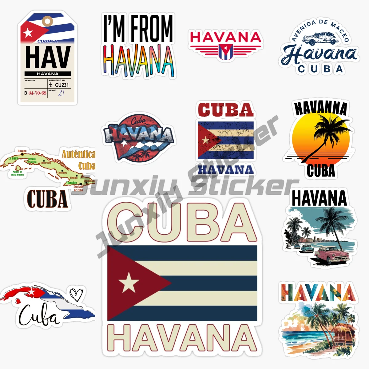 

HAVANNA CUBA Vinyl Sticker Waterproof Decal Motocross Racing Laptop Helmet Trunk Car Sticker Car Accessories Decor Decals