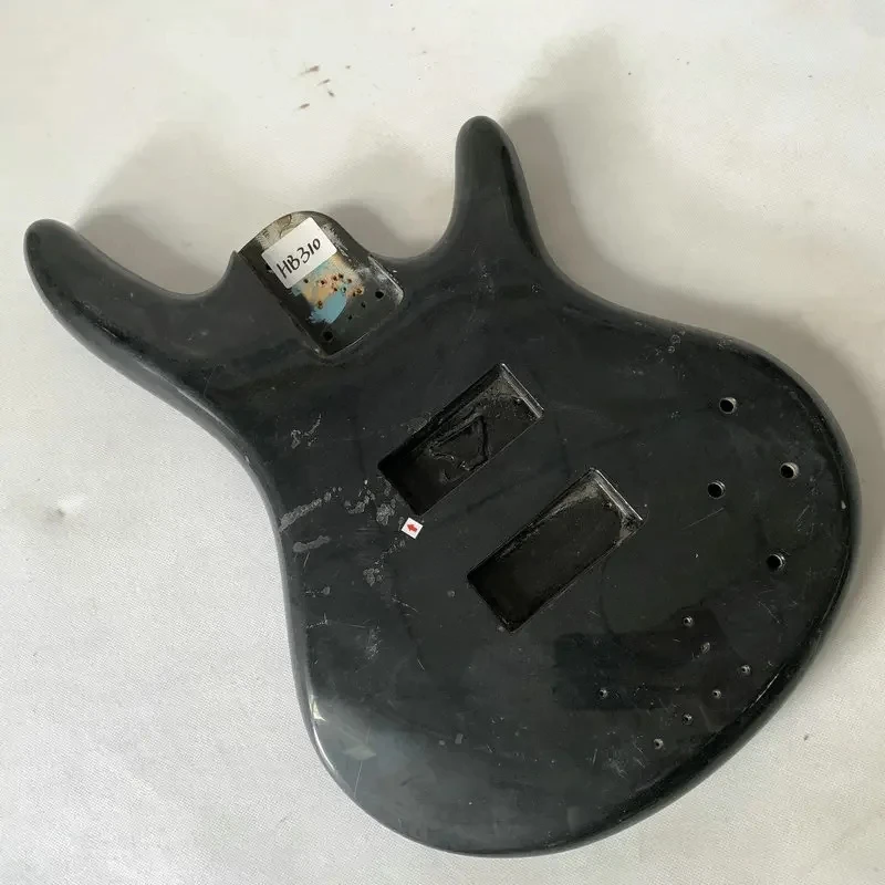 HB310 Active Electric Bass Body Black Solid Wood Unfinished DIY Bass Guitar Kit with Imperfections for Custom Build - view 2
