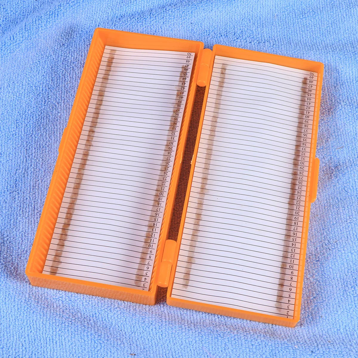 50 Grid Slide Box Professional Storage Box Microscope Slide Storage Box Slide Capacity Box (Random Color)