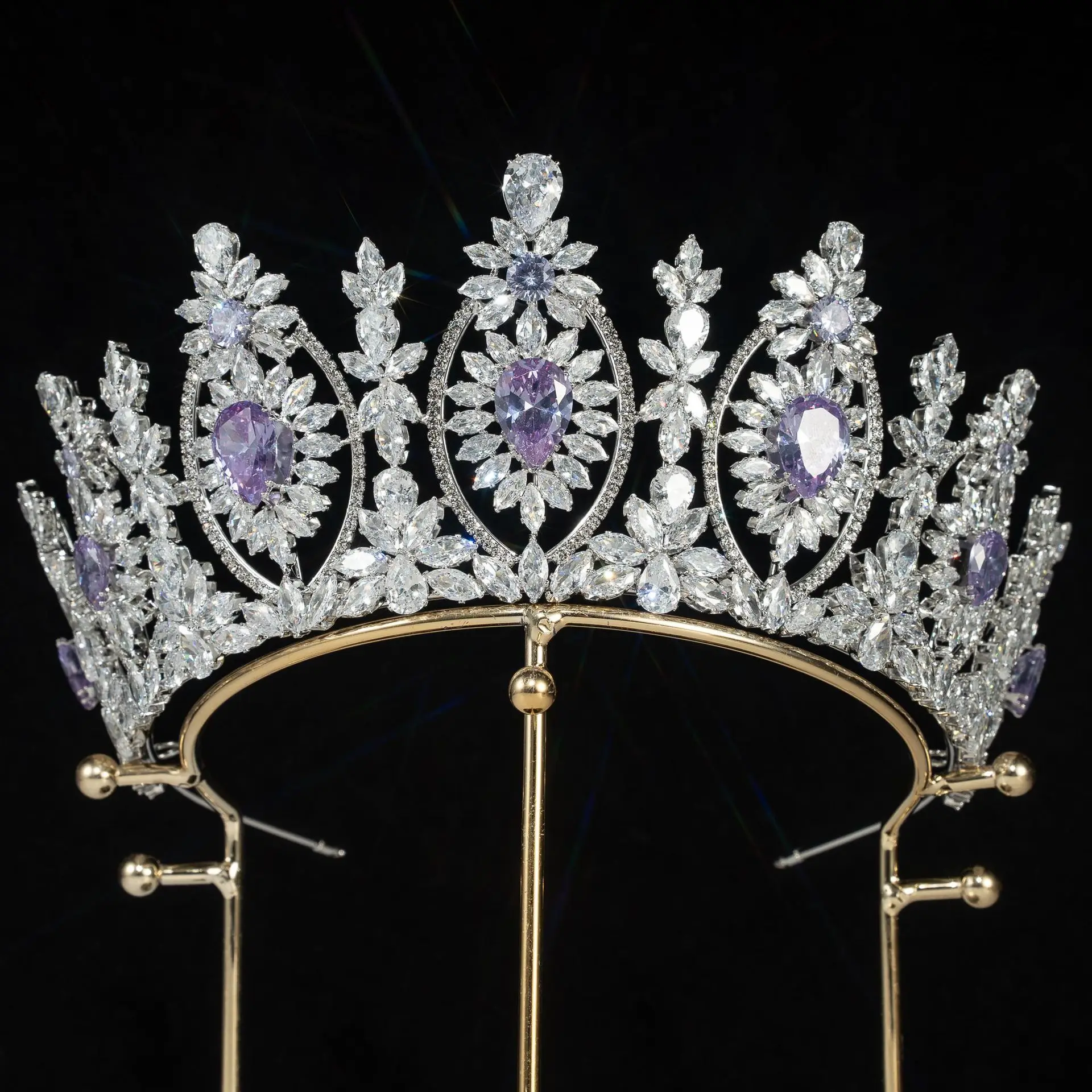 

Свадебная корона, корона, европейская и американская повязка на голову с цирконом, головной убор, повязка на голову в стиле барокко, трансграничные аксессуары для волос