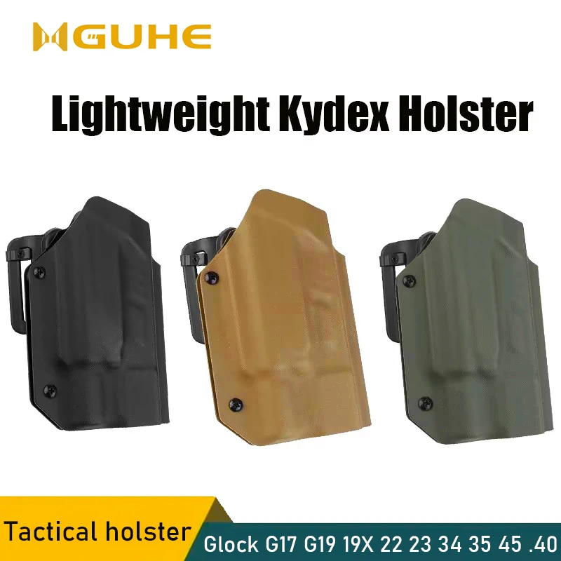 Coldre tático leve kydex com lanterna x300u para airsoft 9mm mag glock g17 g19 19x 22 23 34 35 45.40