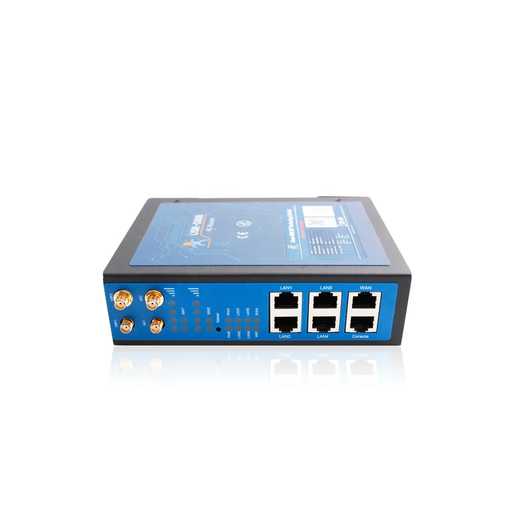 USR-G808-EE EMEA 및 APAC Wifi 산업용 장거리 4g Lte 무선 라우터(듀얼 SIM 카드 슬롯 포함)