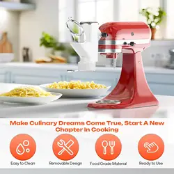 Gourmet Pasta Press Attachment for KitchenAid Cuisinart Stand Mixers, Pasta Press Maker for KitchenAid with 7 Interchangeable
