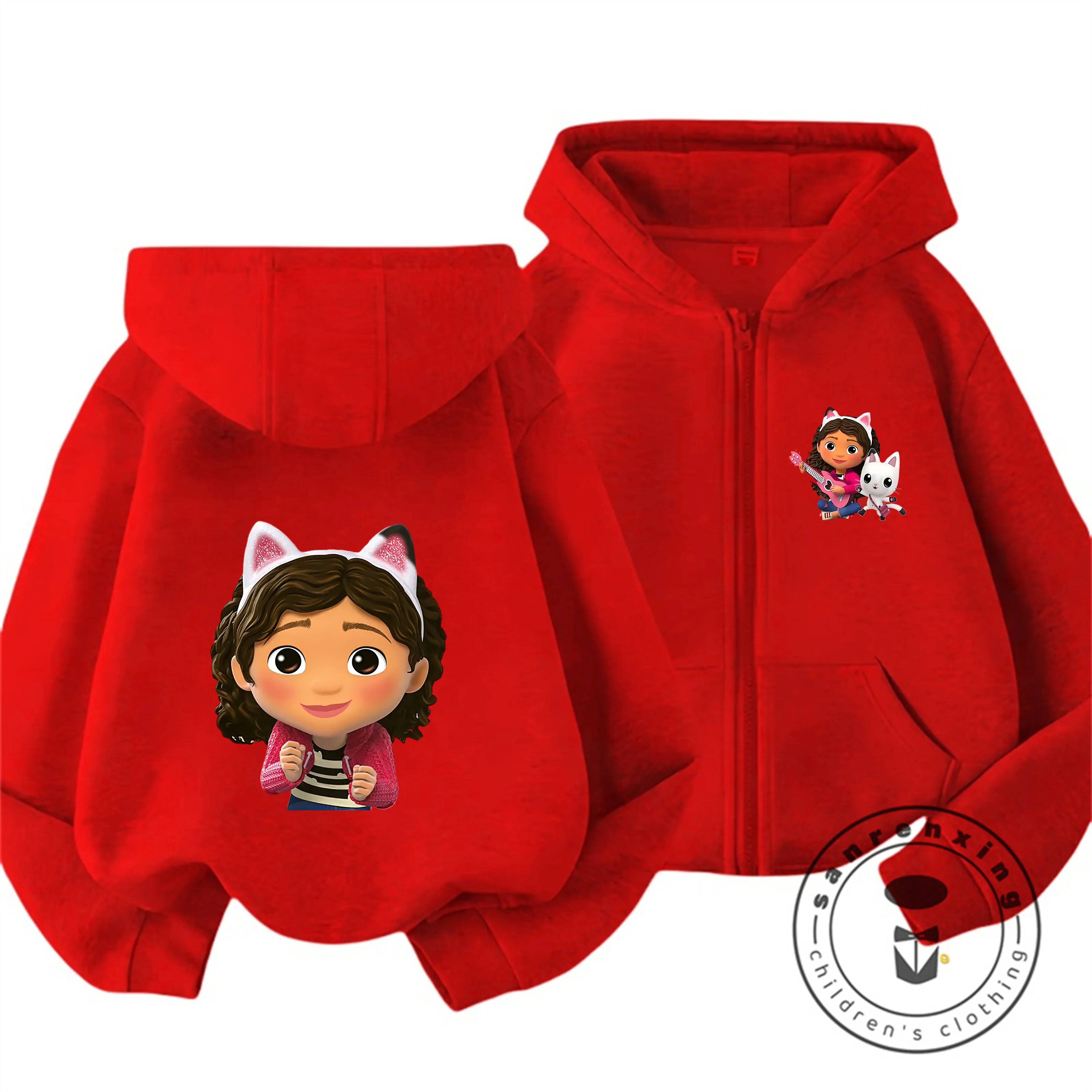 

Gabby's Dollhouse New Zip Up Hooded Sweatshirt Autumn Winter Fashion Cartoon Cute Outfit For Kids 3 14