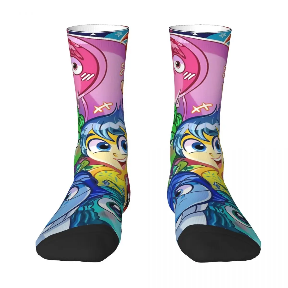 Autumn Winter Crazy Design Men's Women's Inside Out Emotions Joy Socks Cartoon Non-slip Basketball Socks