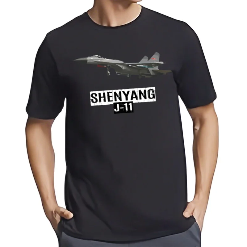Футболка Shenyang J-11 Jet Fighter, 100% хлопок, с круглым вырезом, летняя повседневная мужская футболка с коротким рукавом, размер S-3XL