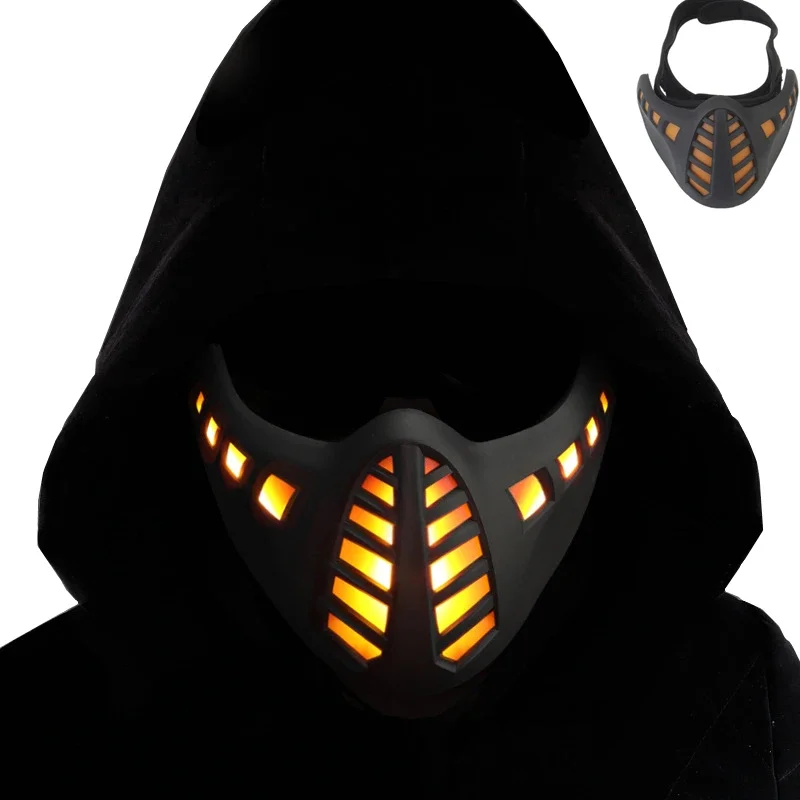 LED Protective Shooting Masks, Cyberpunk, Airsoft Paintball, CS Wargame, Halloween Field, Hunting