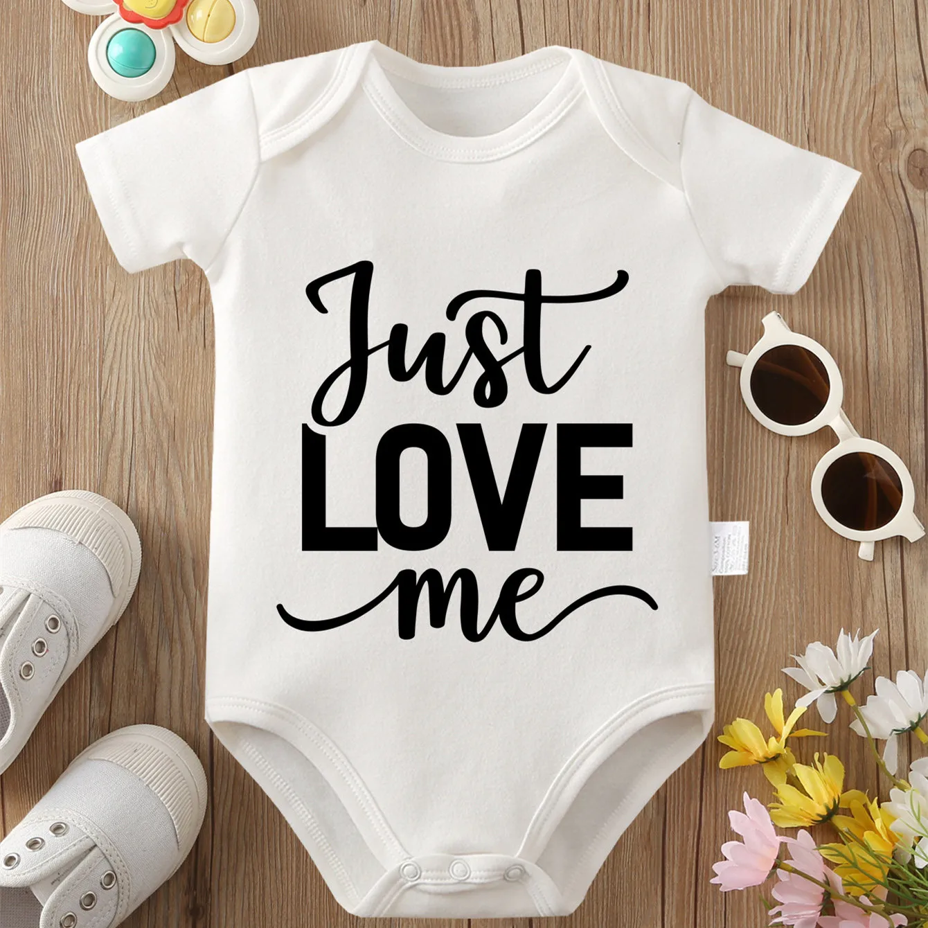 

Комбинезон-боди Just Love Me из 100% хлопка, мягкая детская одежда, лучший подарок для малышей, комбинезон для новорожденных от 0 до 12 месяцев, милый комбинезон для новорожденных
