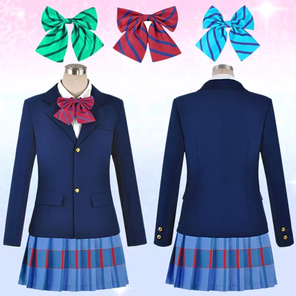 Blue JK Dress Bow Love Live Cosplay Kousaka Honoka Minami Kotori Ayase Eli Tojo Nozomi Nishikino Maki JK School Uniform Skirt