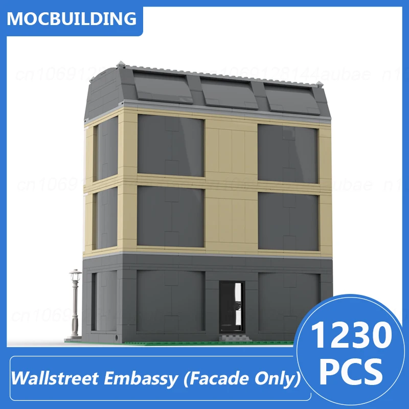 

Wallstreet Embassy фасадная модель Moc строительные блоки Diy сборка кирпичей архитектура демонстрационная коллекция рождественские игрушки подарки 1230 шт.