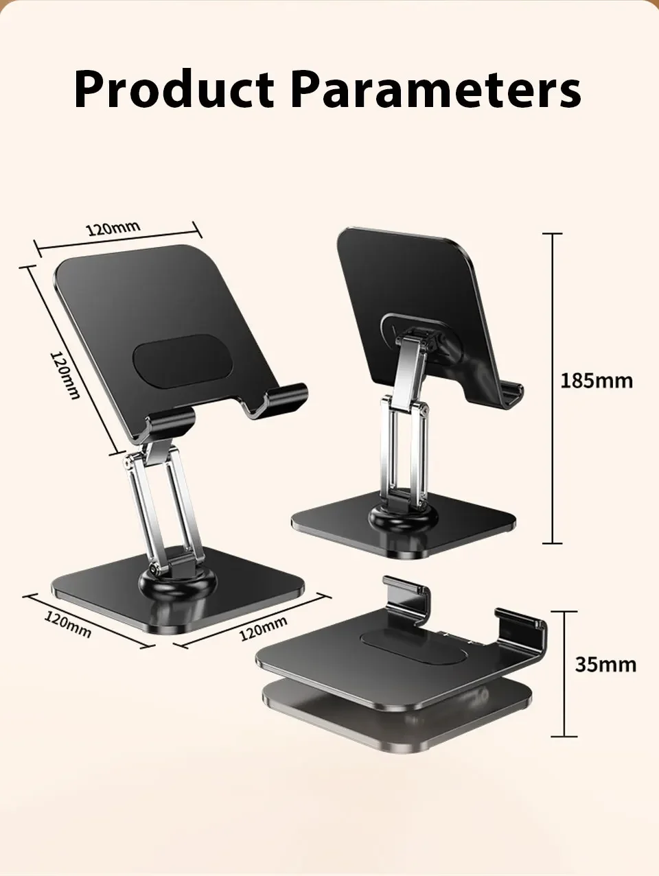 Tablet-Halter aus Kohlenstoffstahl mit 360°-Drehung ° Drehbarer, verstellbarer Ständer für iPad Pro Air Mini Handy-Schreibtischhalterung 4-15 Zoll – Detail 10