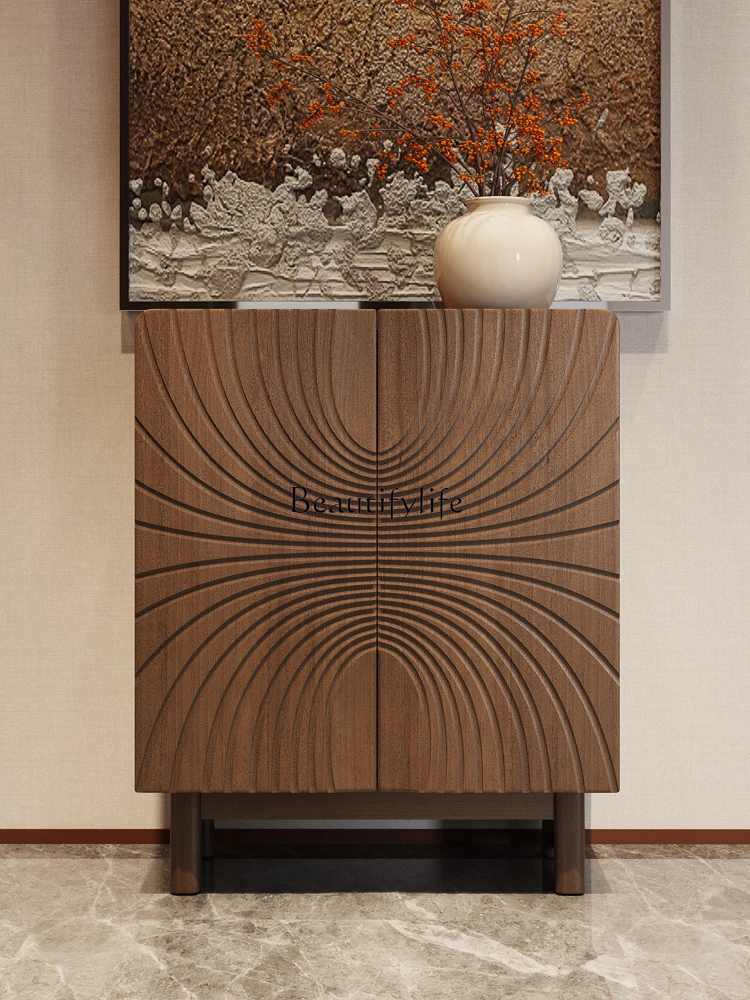 * Armoire d'entrée en bois massif, lumière de luxe, décoration d'entrée, rangement de salon, armoire latérale de rangement multifonctionnelle