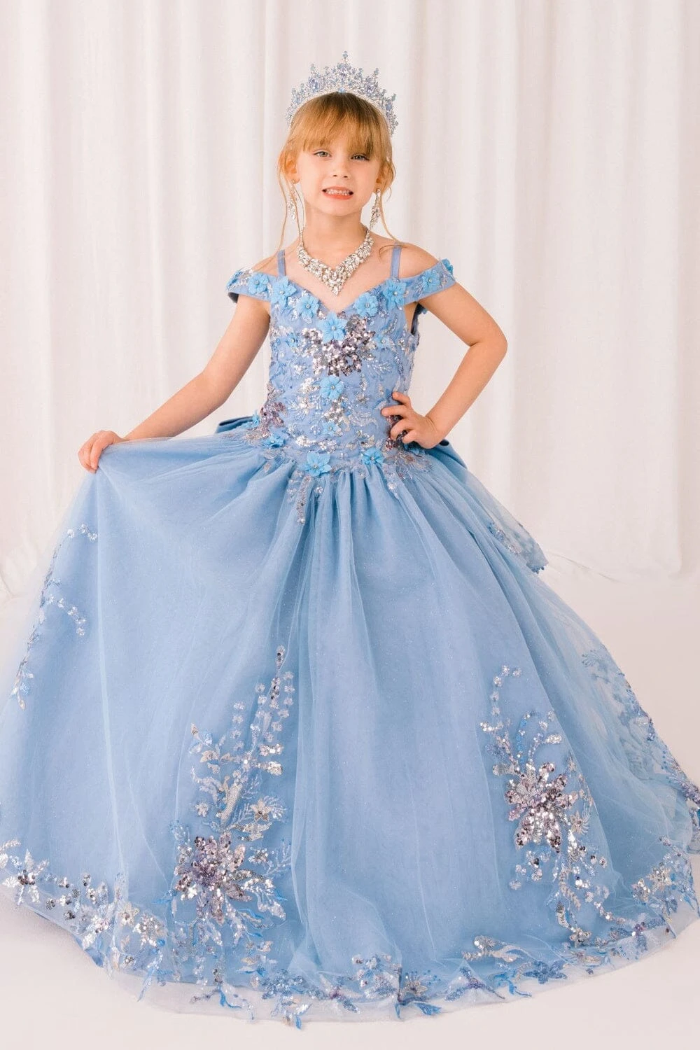 

Luxurious Color Flower Girl Dress Wedding Dresses Princess Ball Appliques Kids Birthday GIFT First Communion Gowns
