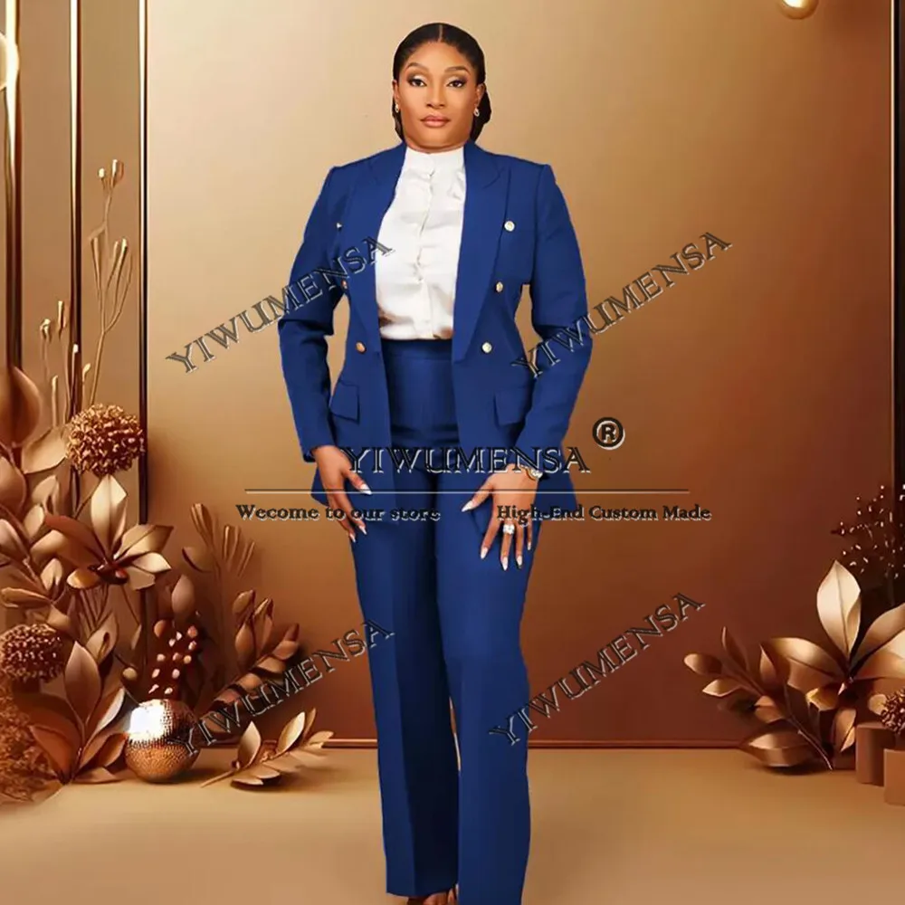 Pantaloni da donna marroni solidi adatti pantaloni giacca monopetto 2 pezzi abiti per la madre della sposa abbigliamento da matrimonio femminile personalizzato