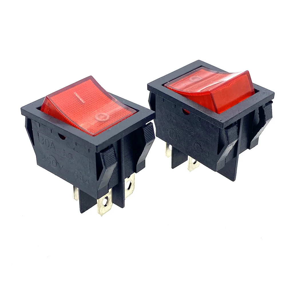 Latching Rocker Switch ON OFF 2-Way 4-Pin Embedded High Current AC 250V 30A 5E4 Electrical equipment  Power Switch