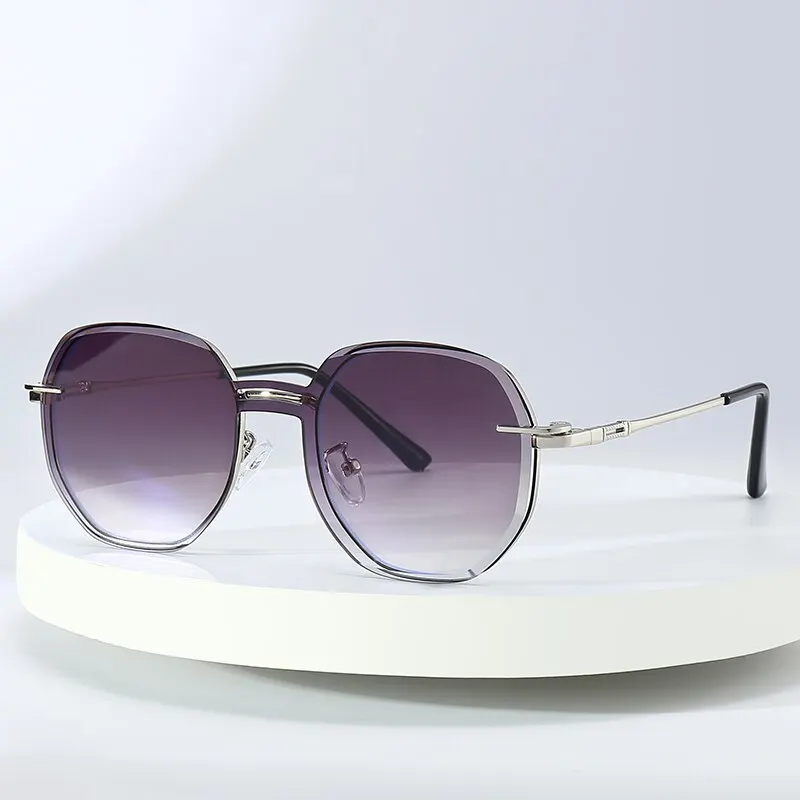 Removable Sunglasses Women Men Hexagon Glasses Clip On Lens Anti Blue Light Computer Glasses Dames 7000