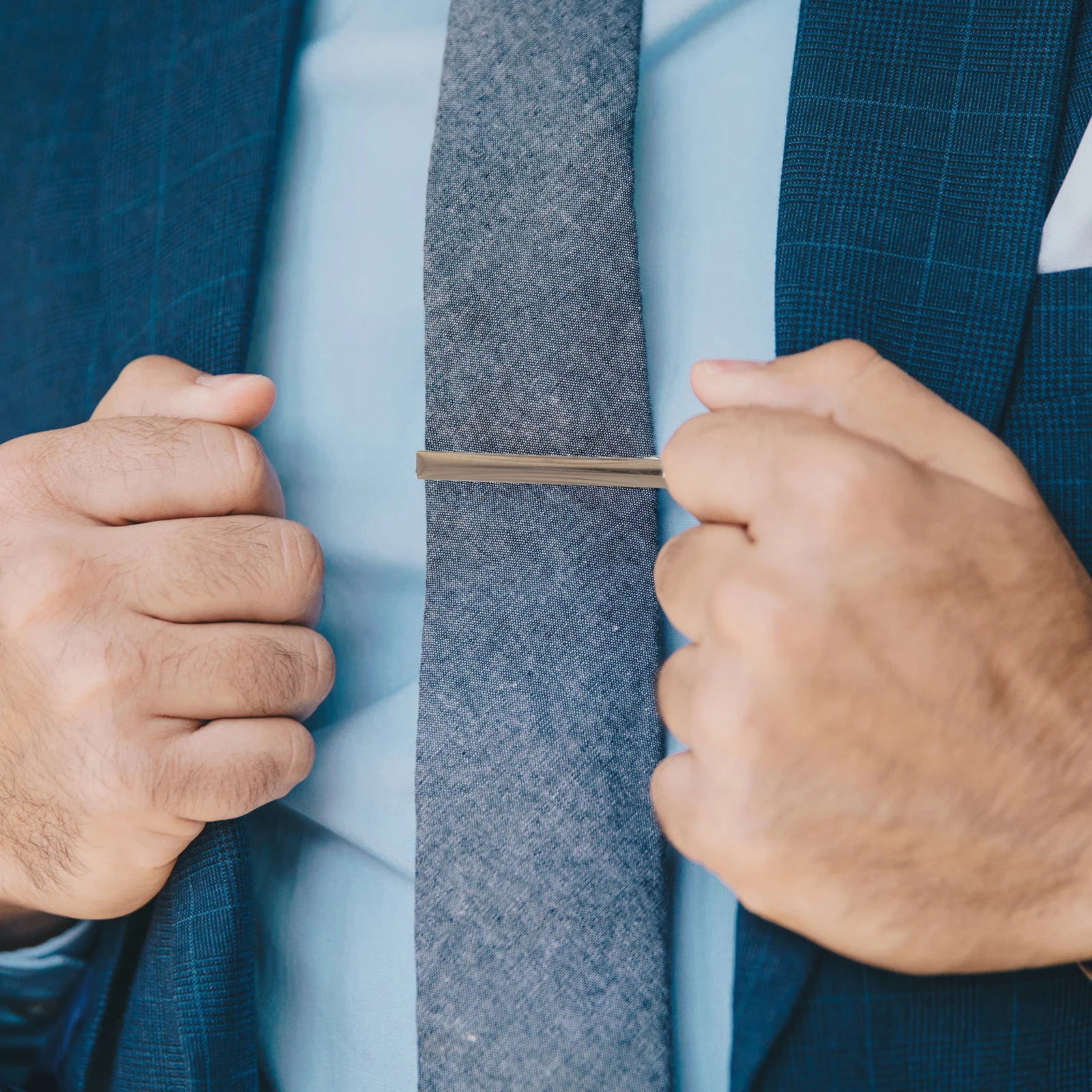 

4Pcs Business Tie Clamp Exquisite Workmanship Necktie Decoration Stylish Comfortable Gift for Friends Men Tie Clip