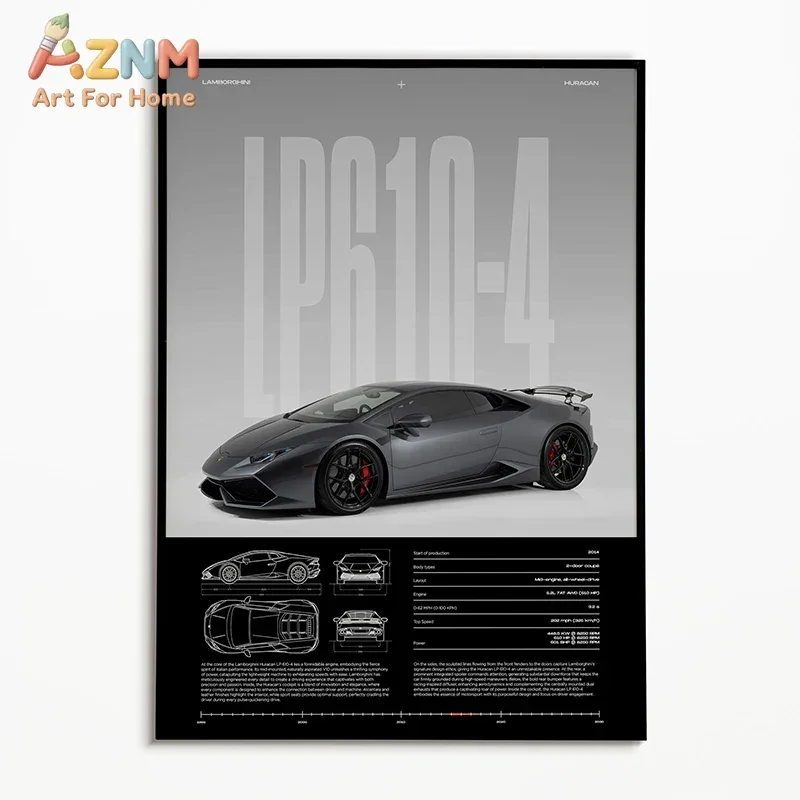 Black & White Famous Cars Posters Classic Car Photography Print Man Cave Canvas Painting Wall Art Pictures for Home Decoration