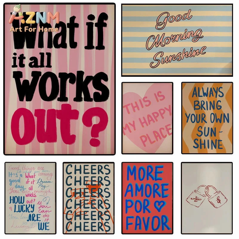 Fashion Vintage Quotes Wall Art Poster Inspirational Self Love Uplifting Motto College Girl Wall Art Home Dorm Aesthetic Decor