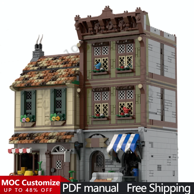 

3161 PCS Modular Building Hardware & Grocer MOC Customize Modular Building Block Creative Design Brick DIY Boy Toy Birthday Gift