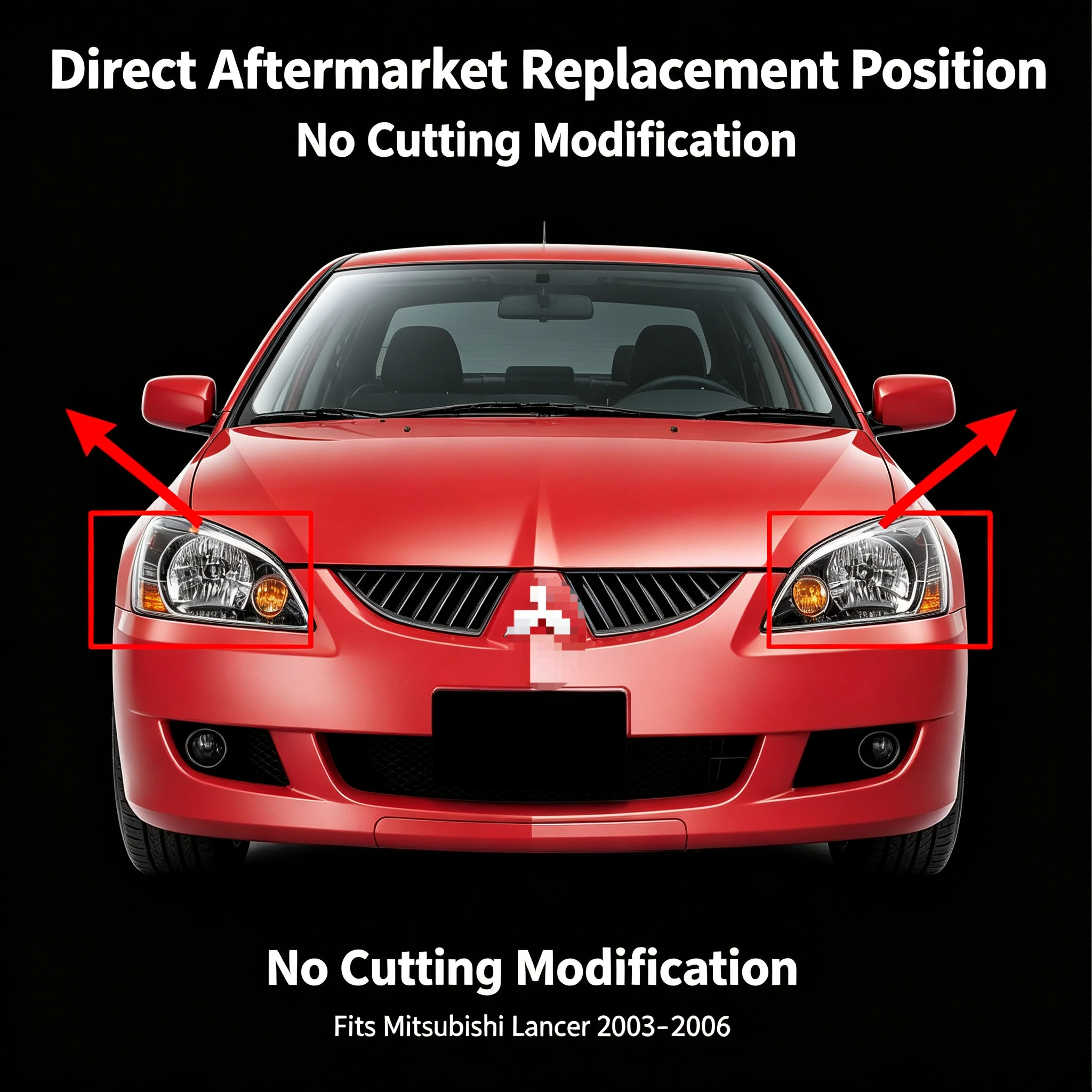 Moggic Headlight Lens Cover Compatible With Lancer 2003 Sedan Version Left Right Side Replacement Clear Plastic