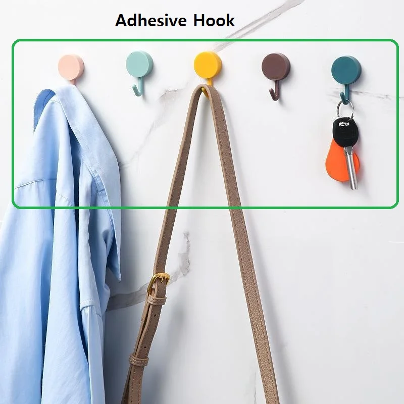 10pcs Cute Little Hook Multifunctional Adhesive Hooks Bathroom Kitchen Hooks Wall Hanging Hook Not Damaging the Wall