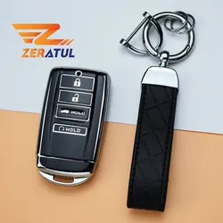 For Honda Acura RLX MDX CDX TLX-L NSX RDX Soft TPU Car Key Case Cover Shell Fob Holder Auto Key Chains Protector Accessories