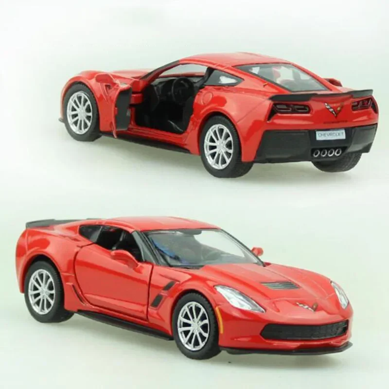 1:36 Chevrolet Corvette Metal Alloy Racing Car Pull Back Diecast Vehicles Model Toys For Children Collections Kids