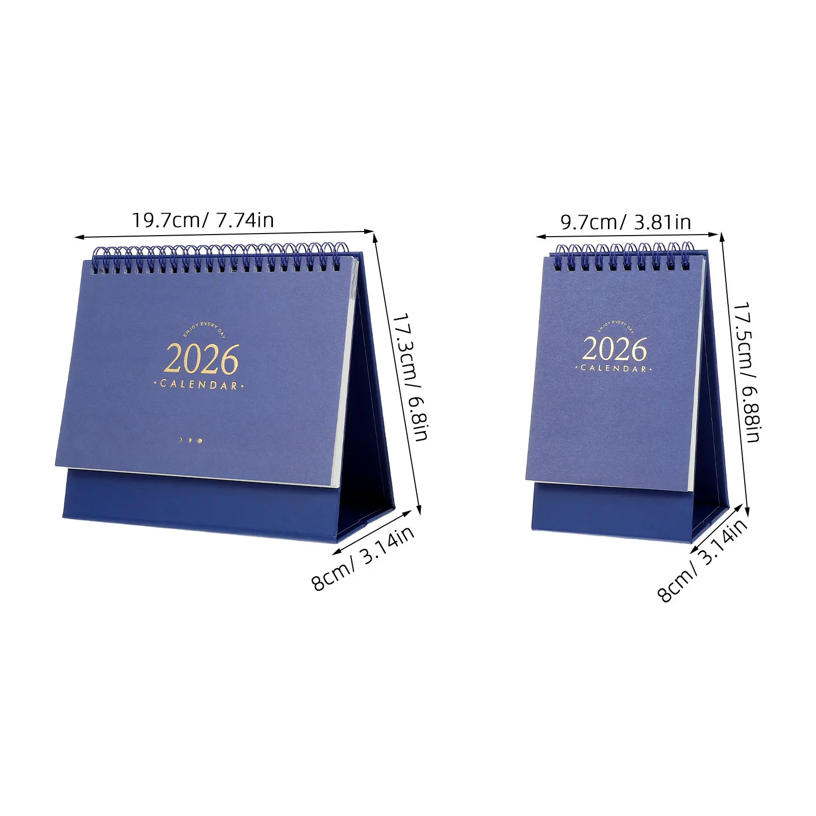 2Pcs Desk Calendar 2026 Minimalist Standing Flip Desktop Planner Daily Habit Tracker Office Home Study Space Thick Paper