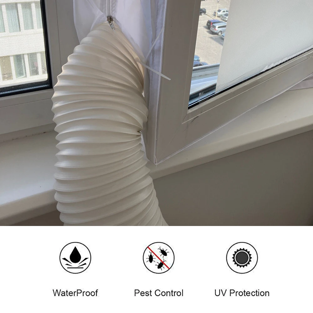 For Portable Air Condition Flexible Cloth Sealing Plate With Zip and Magic Sticker Household AirLock Skylights Window Seal 4M