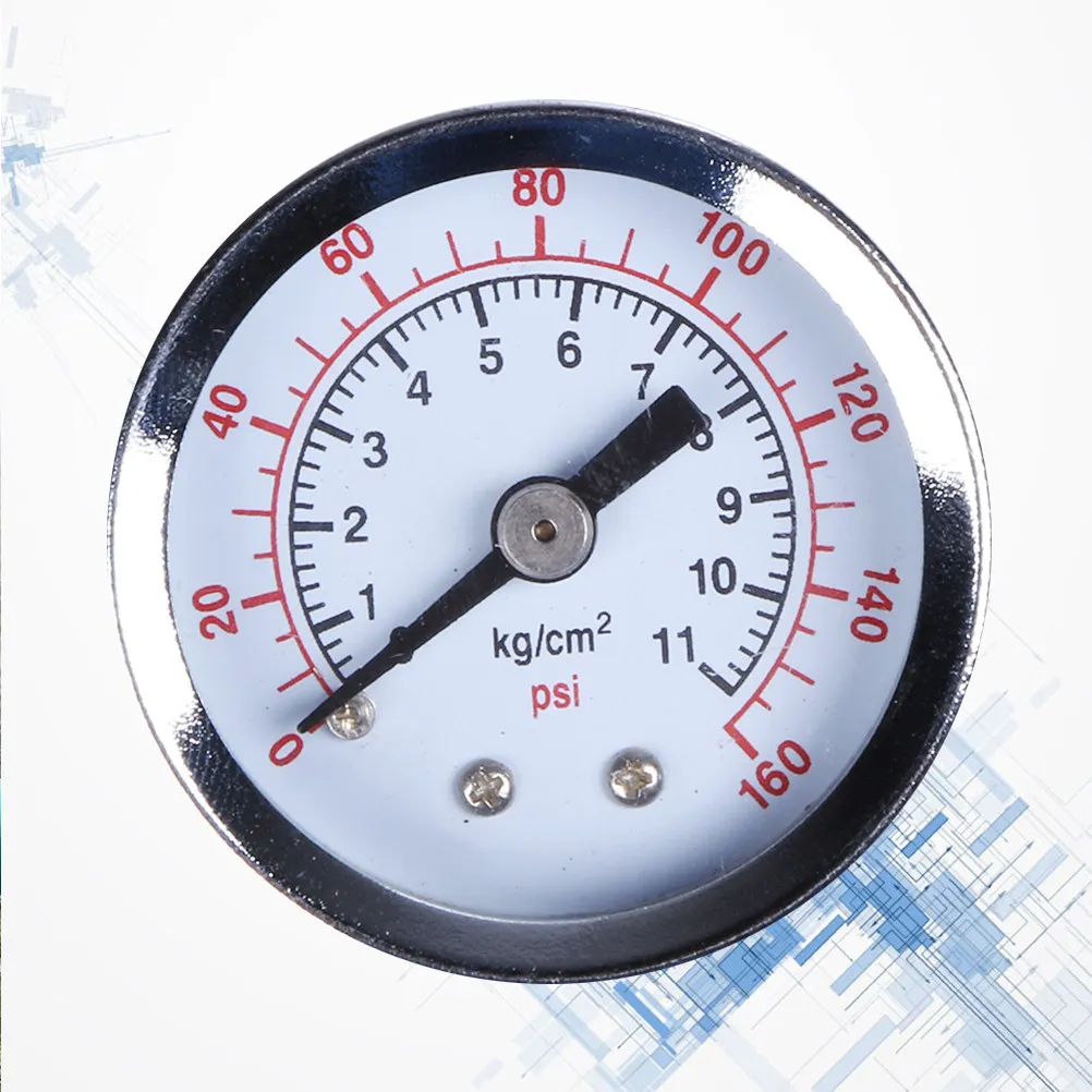 1.5 Inch Face 0-160 Psi Back Mount Npt Pressure Gauge for Air Compressor Water Oil Gas Measurement Steel Bezel Brass Compatible