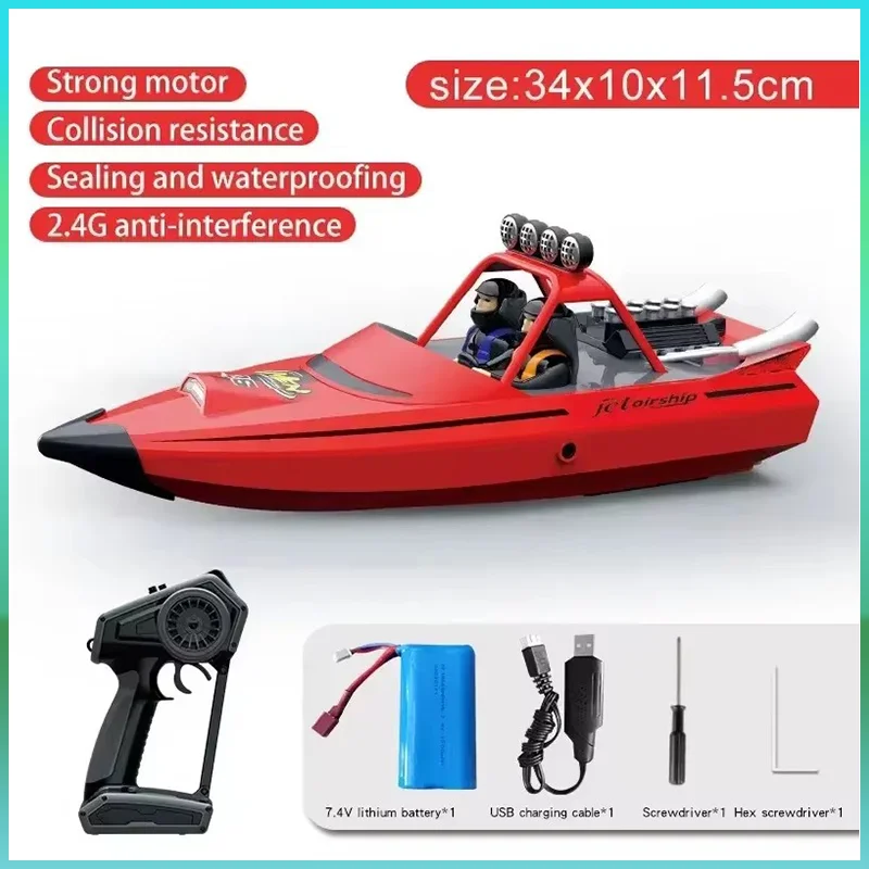 

High Horsepower 2.4g Remote Control Jet High Speed Ship Remote Control Fast Boat Electric Turbine Jet Remote Control Ship Gift