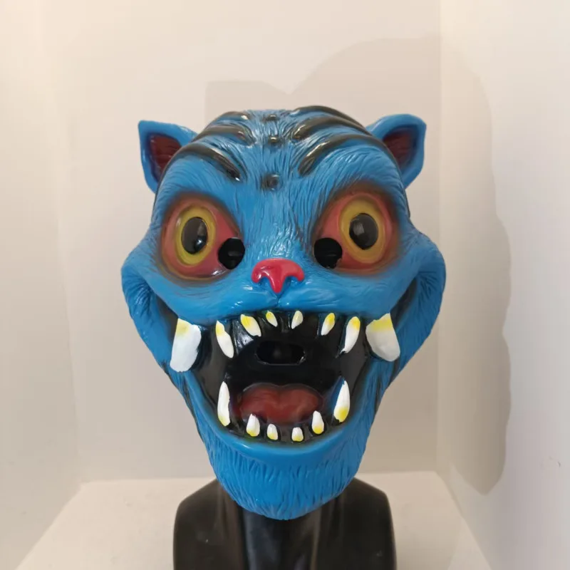 

Новое аниме K-pop Охотники на демонов Синий тигр Латексная маска K-pop Охотник на демонов Головной убор Периферия для детей Подарок на Хэллоуин