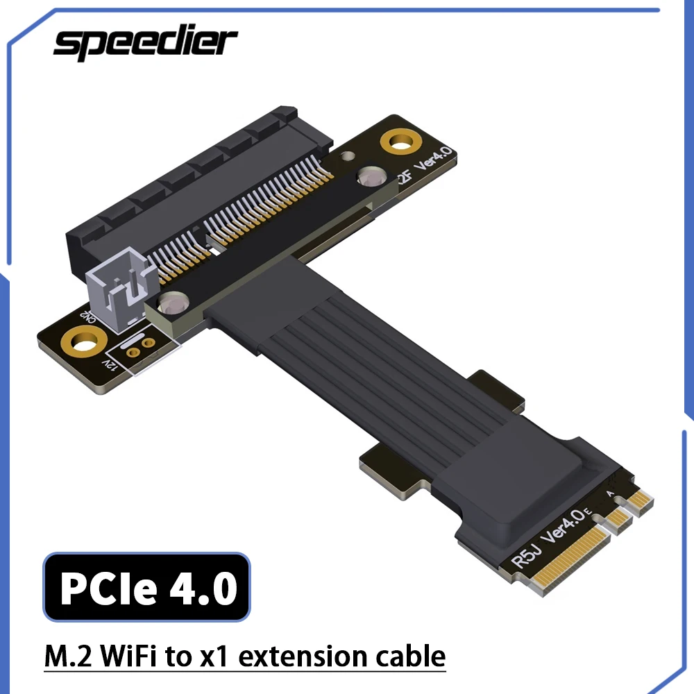 

High quality PCIe 4.0 transfer riser adapter M.2 WiFi A.E Key to PCIe X4 slot SSD extension cable Full Speed Gen4