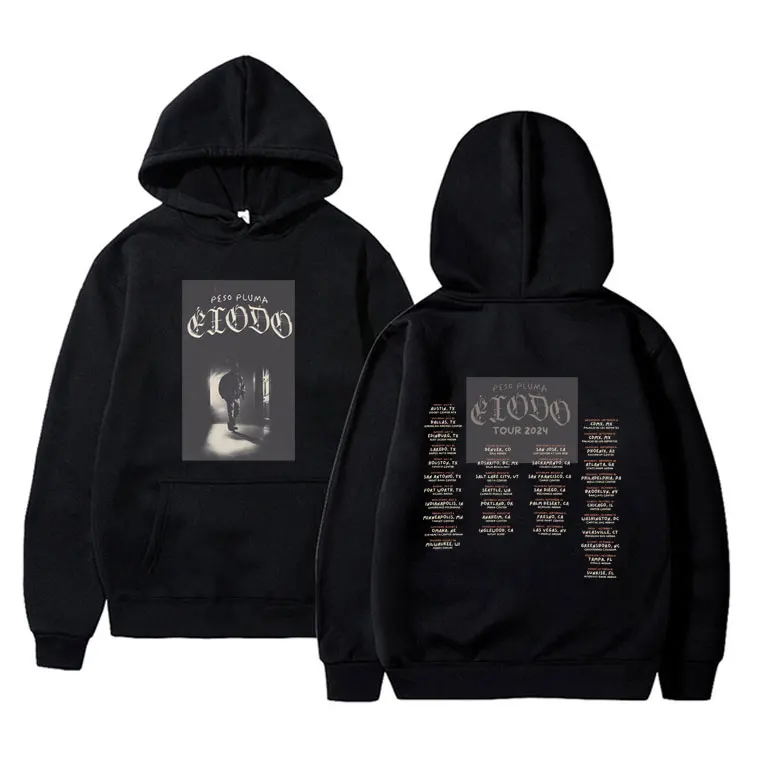 

Singer Peso Pluma Exodo Tour 2024 Hoodie Men Women Vintage Oversized Hooded Sweatshirt Men's Hip Hop Fashion Streetwear Hoodies