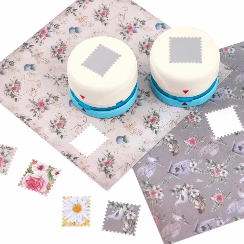 Handmade Magnetic Craft Hole Punch Precise Positioning Rectangle DIY Paper Cut Puncher Labor Saving Creative