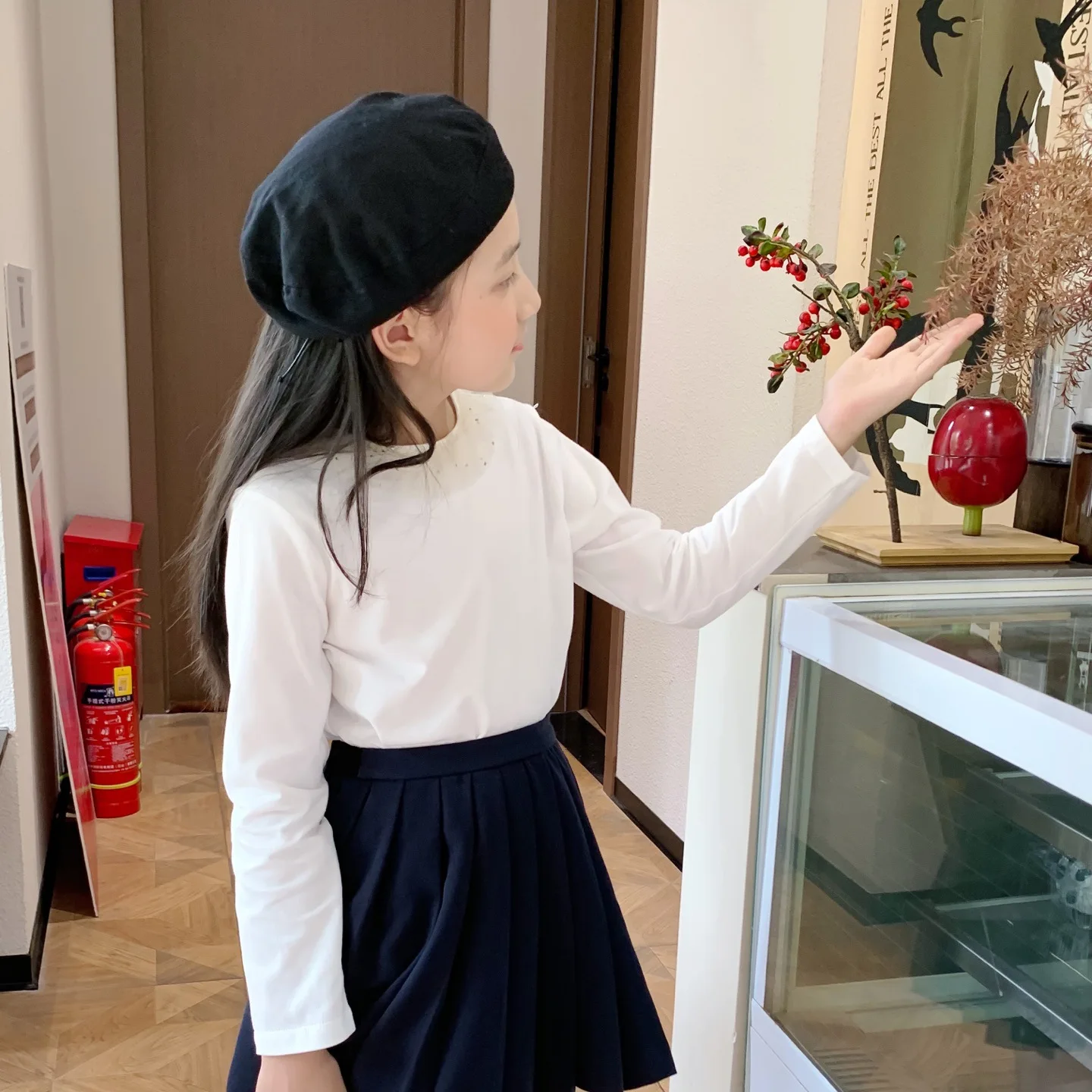 

25 AW New Lace Collar Long-sleeved T-shirt for Kids Girls