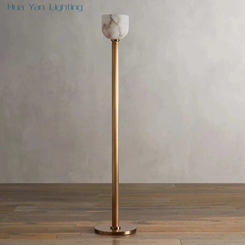 Snowflake Gypsum Floor Lamp, Luxury Designer Living Room Marble Stone Floor Lamp