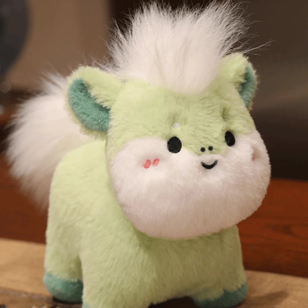 Riqueza pônei dos desenhos animados cavalo brinquedos de pelúcia 20cm bonito animal chinês zodíaco cavalo sorte bordado mascote festival presente