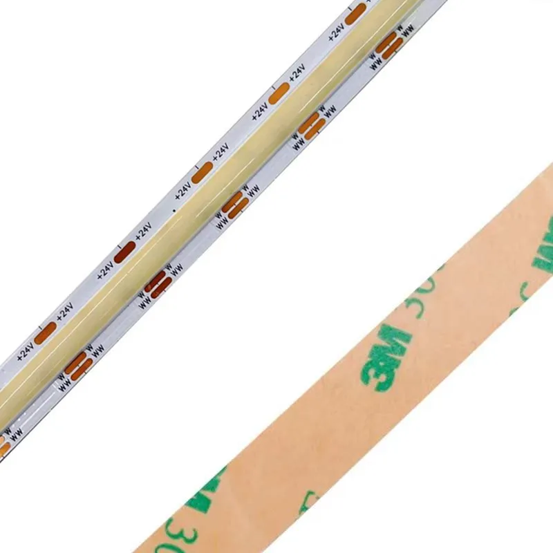 12V 24V CCT COB LED Strip Light Doubel Color Dual Colour High Density Linear Tape 2700K to 6500K CRI90 RA90 Dimmable Ribbon Rope