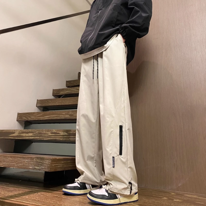 メンズ 2025年 春秋 新作 速乾 ゆったり カジュアル ストレート スポーツ ワークウェア カジュアル ロングパンツ ロング丈パンツ 無地