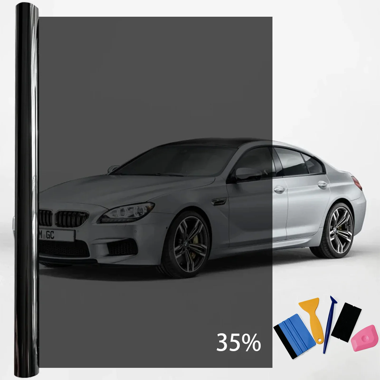 Auto-Fensterfolie 50x500cm 1-70% VLT Sichtschutz Vinyl Sonnenschutz Hitze-UV-Blocker Autoglas-Folie + DIY Werkzeugset – Detail 13