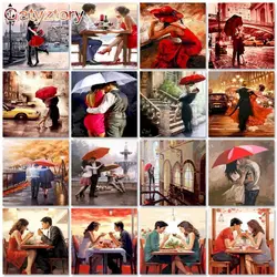 GATYZTORY DIY Painting By Numbers Couples Decorative Paintings HandPainted Gift Picture With Numbers For Adults Home Wall Decor