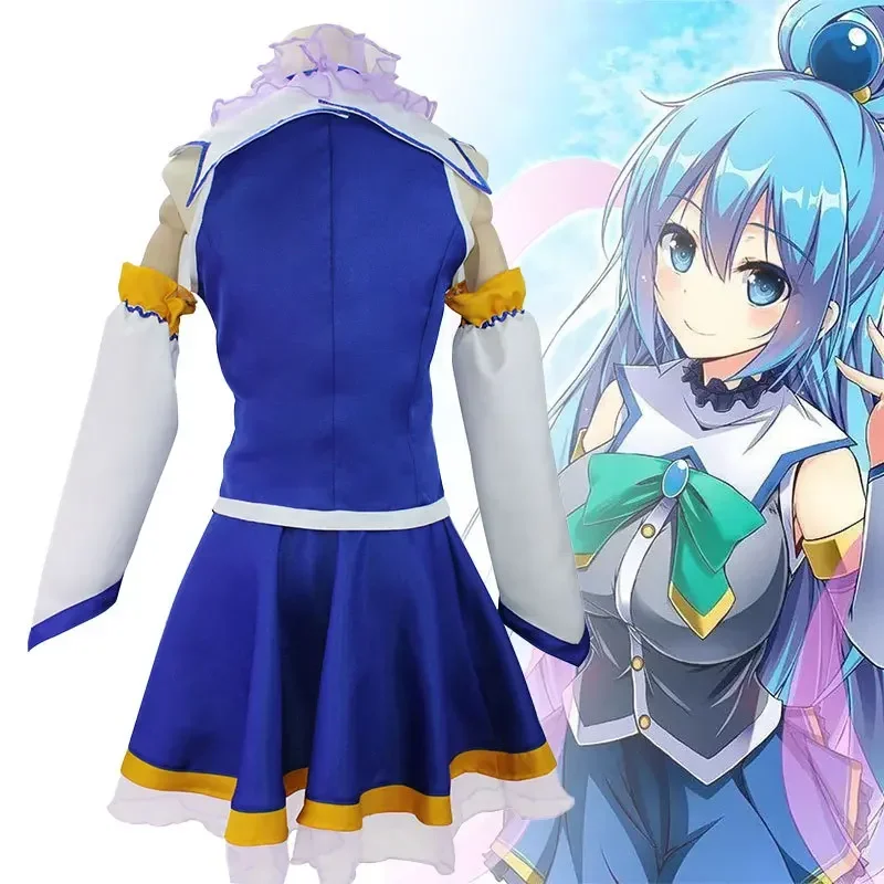 Aqua Konosuba Cosplay Anime Konosuba God's Blessing on this Wonderful World Aqua Cosplay Costumes Wig Shoes Dress For Women