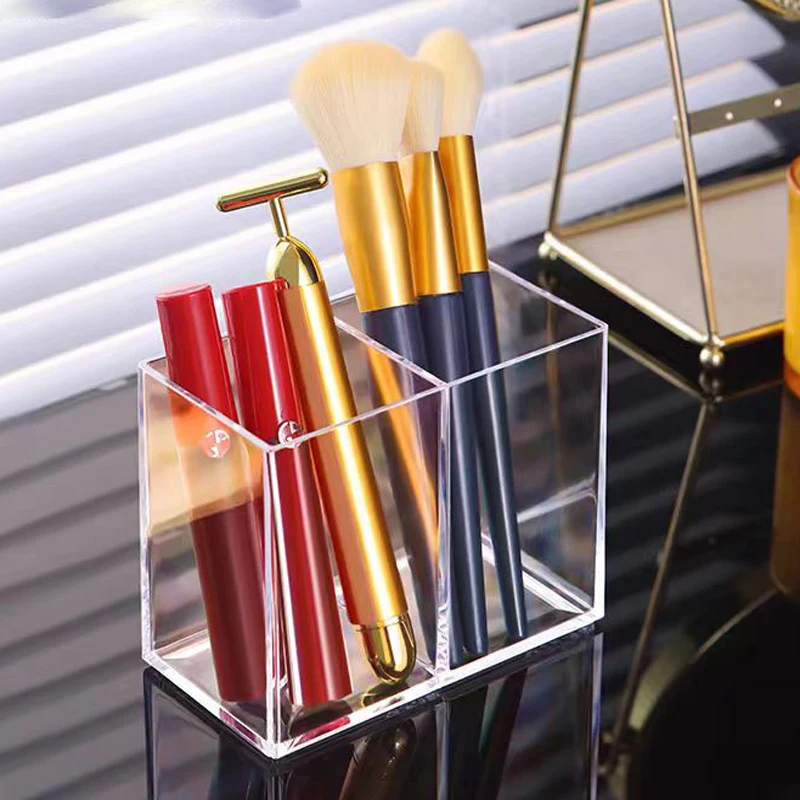 Portaspazzole per trucco organizzatore per trucco scatola portaoggetti cosmetica rossetto matita per sopracciglia espositore scatola di plastica