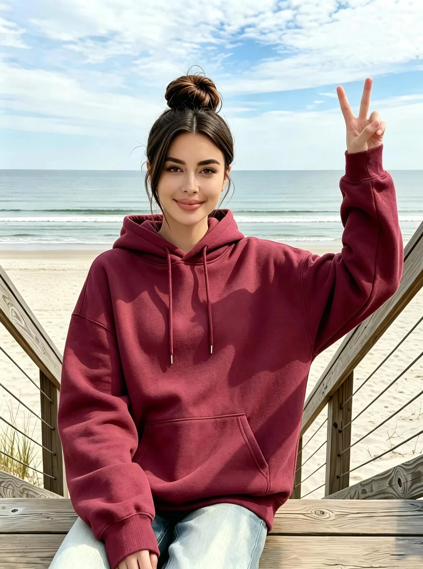 2026 Culture Korean Style Friend Solid Color Women's Hoodies Fleece Casual Hoody Autumn Loose Hoodie Basic Pocket Y2K Pullover