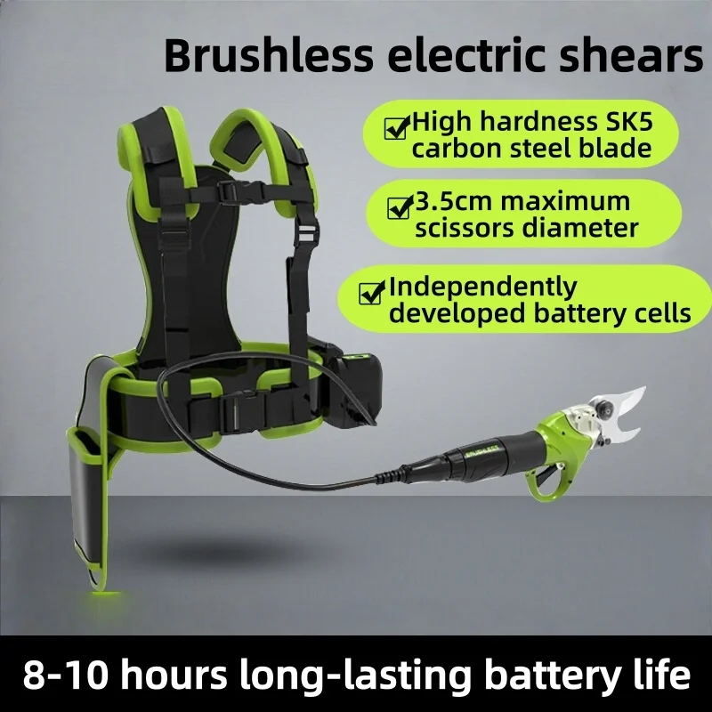 Efficient Electric Pruner Brushless Motor 40V Cordless Garden Tool 35mm Cutting Capacity Professional Use