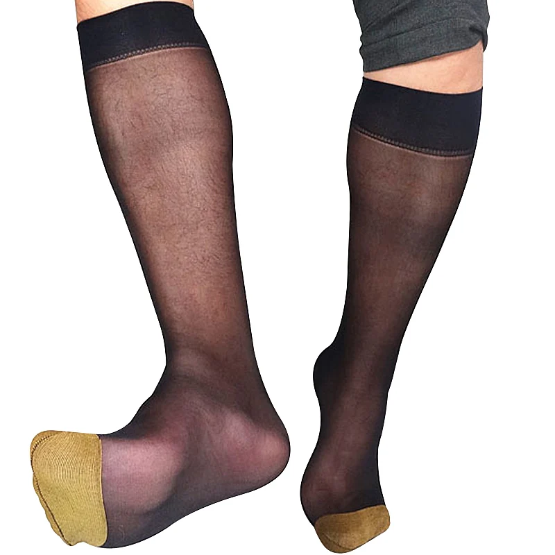 

Мужские ультратонкие высококачественные брендовые носки для официальных мероприятий, с золотистым/серебристым наконечником, для гей-моды