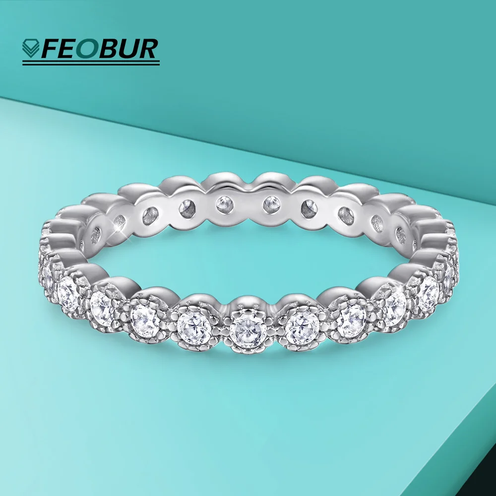 

Кольцо Eternity с муассанитом цвета 2 мм, сертифицированное обручальное кольцо высокого качества, женское штабелируемое кольцо из стерлингового серебра 925 пробы, ювелирные изделия Anillo