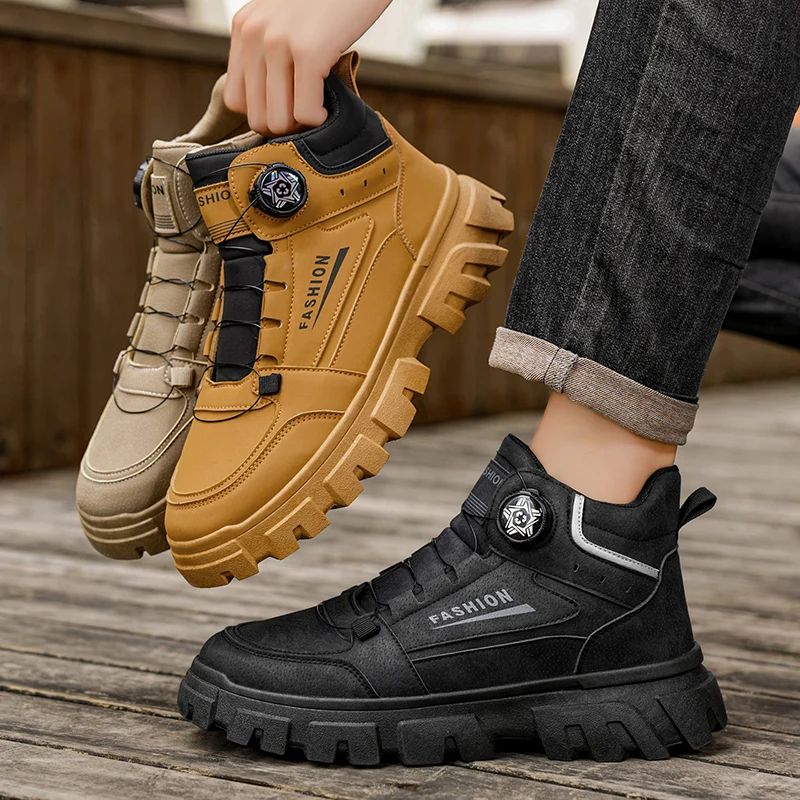 2025 Mens Boots Casual Shoes Winter Cowboy Combat Tactical Motorcycle Chelsea Ankle Leather Work Outdoor Hiking Designer Luxury